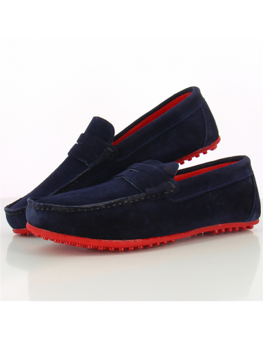 Mocassins Hylton evora bleu rouge
