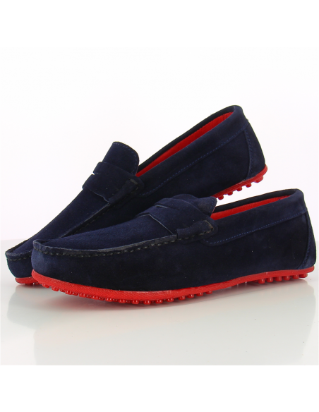 Mocassins Hylton evora bleu rouge