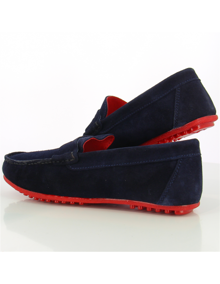 Mocassins Hylton evora bleu rouge