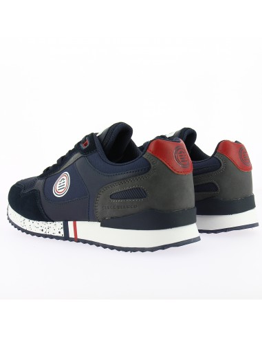 Baskets Serge Blanco Chamonix Bleu Marine Homme - Cuir et textile