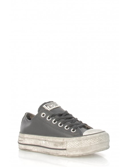 converse lift leather ox cuir noir effet vieilli- 562910C