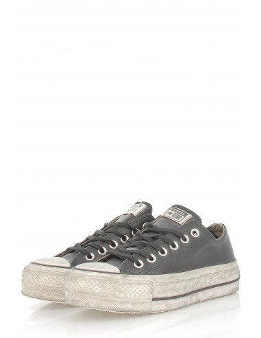 converse lift leather ox cuir noir effet vieilli- 562910C