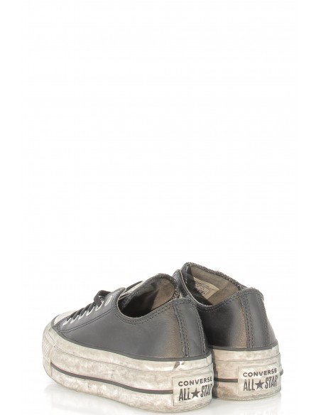 converse lift leather ox cuir noir effet vieilli- 562910C