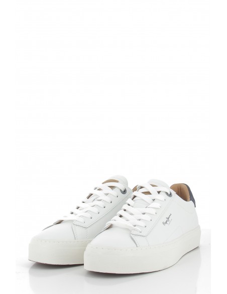 Baskets de ville Pepe Jeans Homme Yogi Cuir Blanc PMS30930-800
