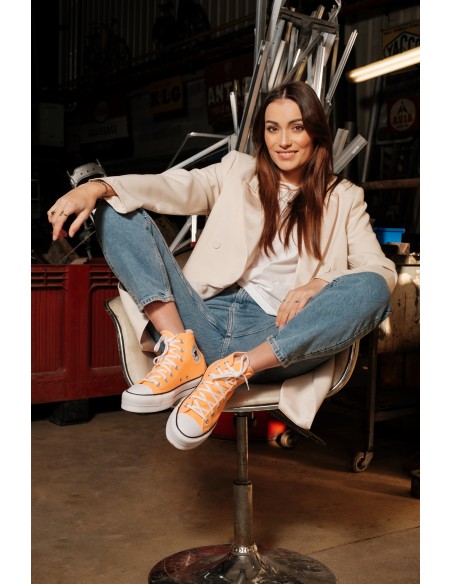 Sneakers montantes et compensées Chuck Taylor Lift Orange fluo