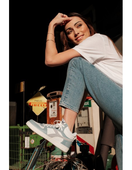 Sneakers montantes Diadora Magic Demi Leather White Blue