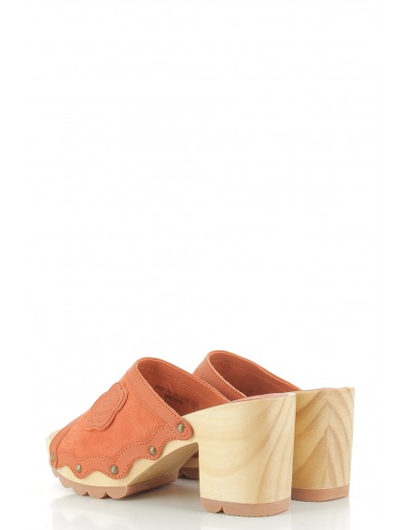 Sabots femme à talons kick woodstok orange de chez Kickers