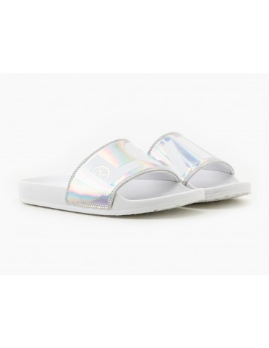Claquettes Femme June l s hologramme blanc