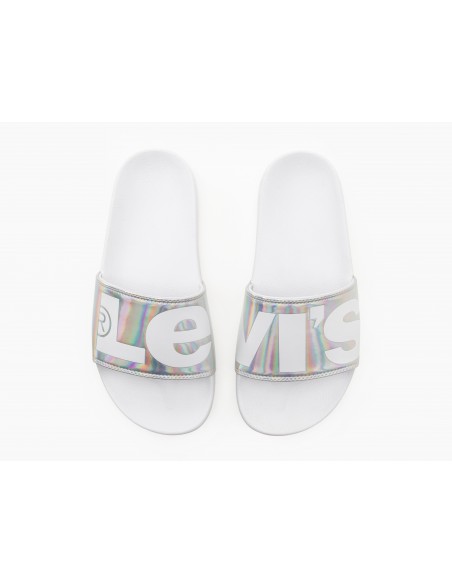 Claquettes Femme June l s hologramme blanc