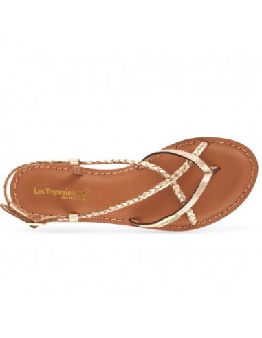 Sandales Femme Cuir Couleur Or - Les Tropeziennes