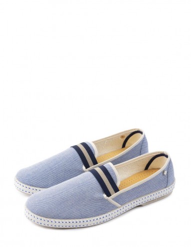 Espadrille Homme college oxford bleu claire denim