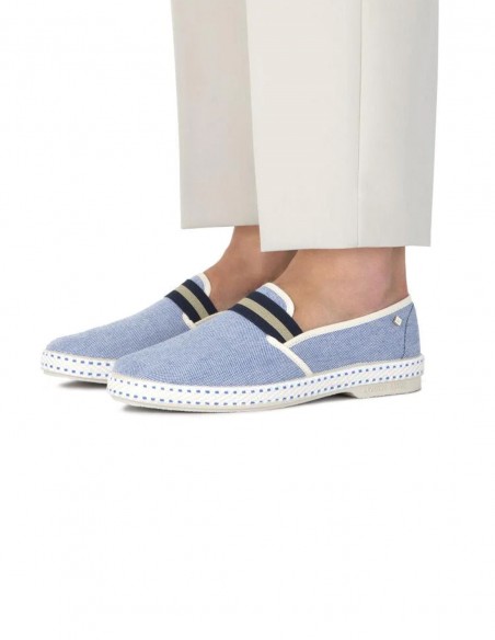 Espadrille Homme college oxford bleu claire denim