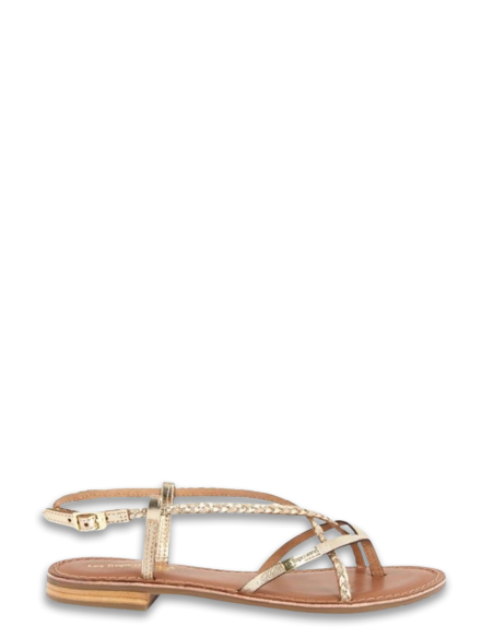 Sandales Femme Cuir Couleur Or - Les Tropeziennes