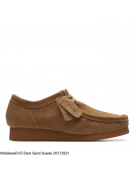 Derbies femme - CLARKS - Wallabee Evosh - dark sand suede - 26174747