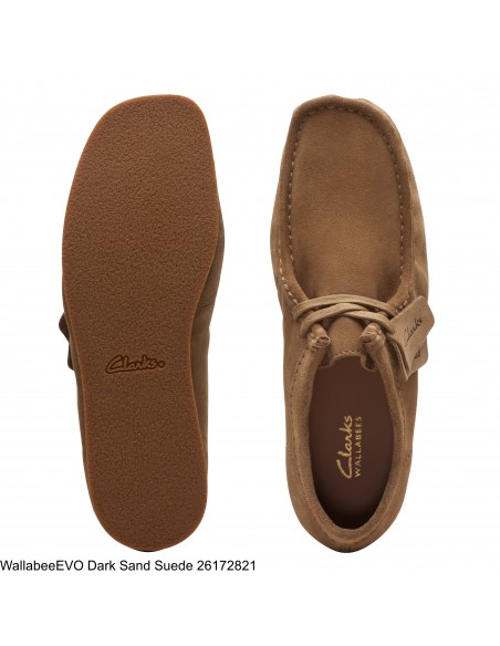 Derbies femme - CLARKS - Wallabee Evosh - dark sand suede - 26174747