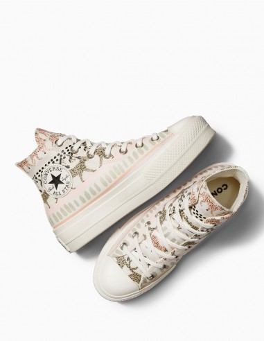 Sneakers compensées Femme ctas lift hi Blanc-Rose