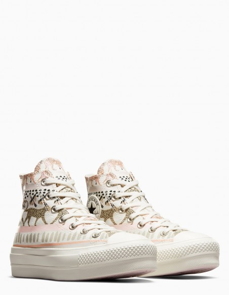 Sneakers compensées Femme ctas lift hi Blanc-Rose