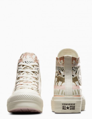 Sneakers compensées Femme ctas lift hi Blanc-Rose