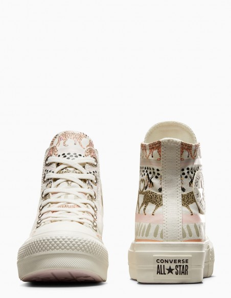 Sneakers compensées Femme ctas lift hi Blanc-Rose