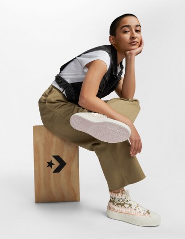 Sneakers compensées Femme ctas lift hi Blanc-Rose