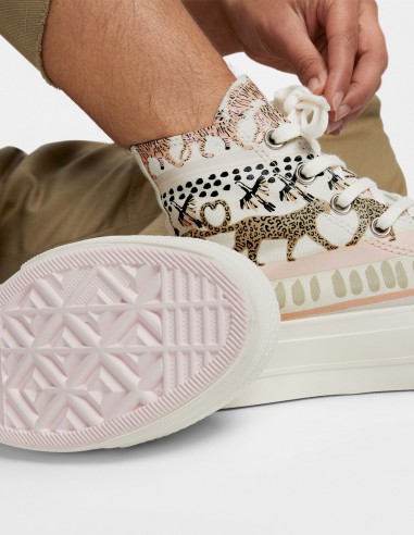 Sneakers compensées Femme ctas lift hi Blanc-Rose