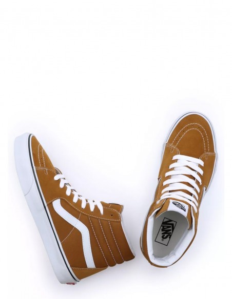 Sneakers Montante Mixte Vans Ua Sk8-Hi Toile et Daim Marron