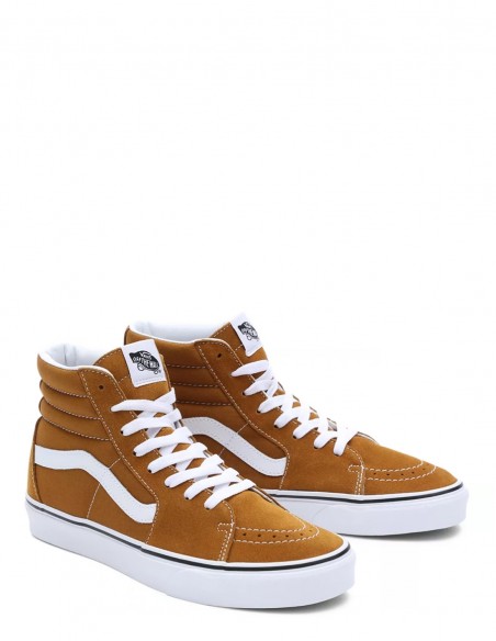 Sneakers Montante Mixte Vans Ua Sk8-Hi Toile et Daim Marron