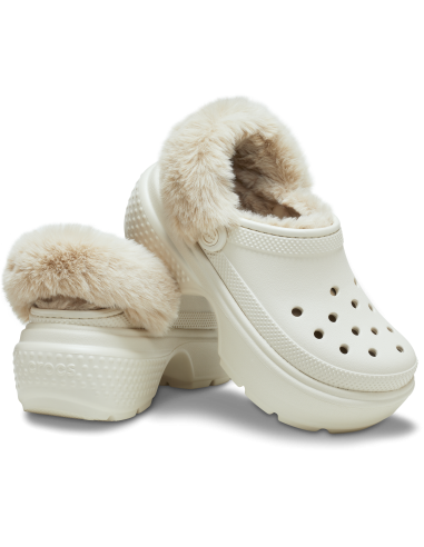Sabots Femme Fourré stomp lined clog stucco blanc