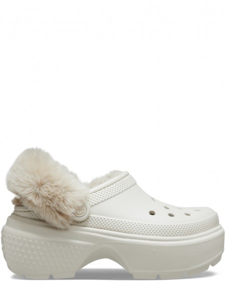 Sabots Femme Fourré stomp lined clog stucco blanc