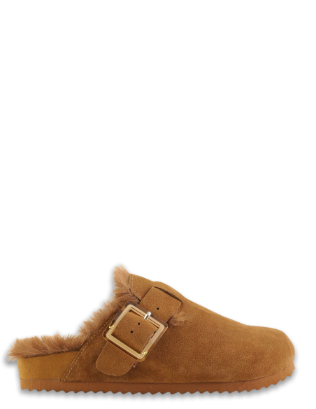 Sabots suede furry bio closed toe