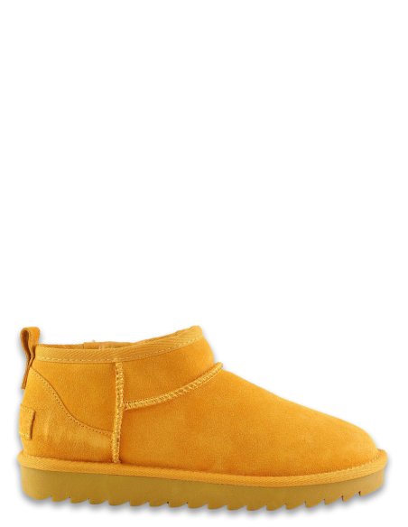 Color of califonria Boots Femme short winter in suede Jaune