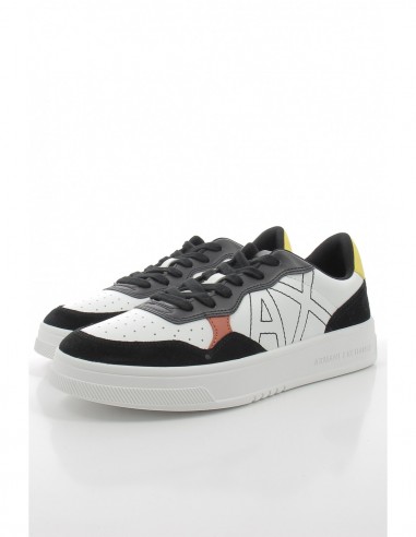 Sneakers Armani Exchange Homme En Cuire Blanc/Jaune/Noir