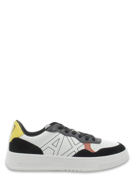 Sneakers Armani Exchange Homme En Cuire Blanc/Jaune/Noir