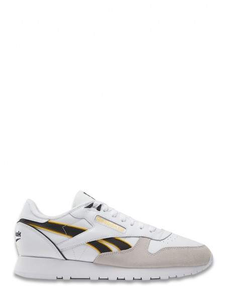 Sneakers Homme Reebok Classic Leather Blanc/Jaune En Cuir
