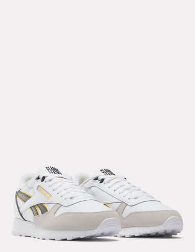 Sneakers Homme Reebok Classic Leather Blanc/Jaune En Cuir