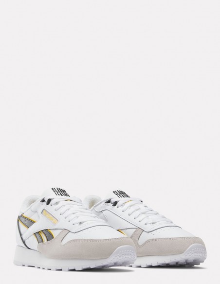 Sneakers Homme Reebok Classic Leather Blanc/Jaune En Cuir