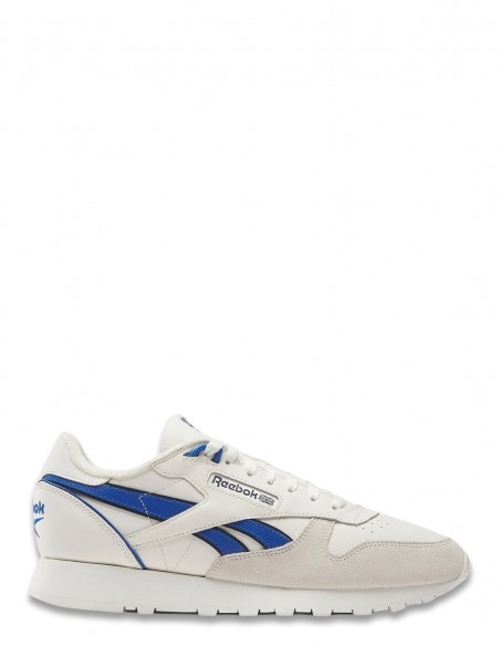 Sneakers Homme Reebok Classic Leather Blanc/Bleu En Cuir