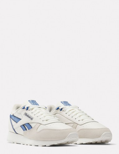 Sneakers Homme Reebok Classic Leather Blanc/Bleu En Cuir