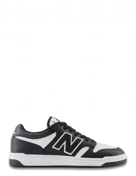 Sneakers Mixte New Balance 480 En Cuir Blanc/Noir