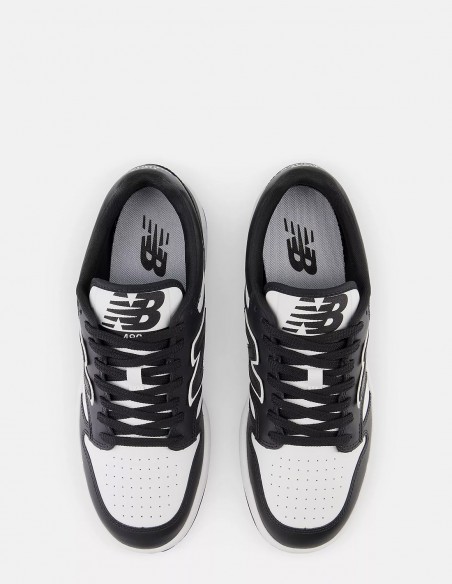 Sneakers Mixte New Balance 480 En Cuir Blanc/Noir