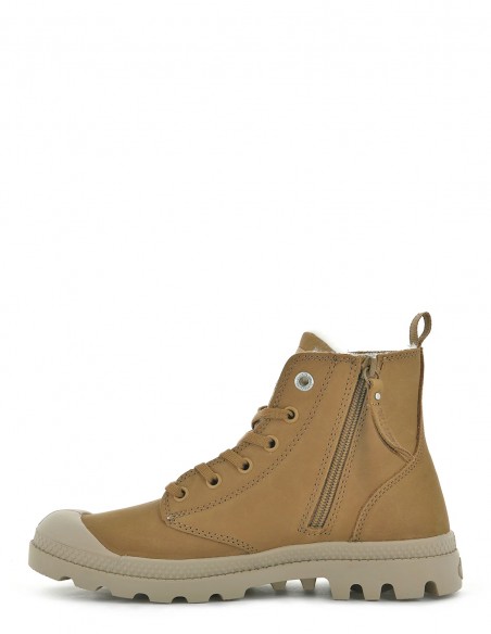 Baskets Fourées Femme Palladium Papa Hi Zip Nubuck Marron 95982-252-M