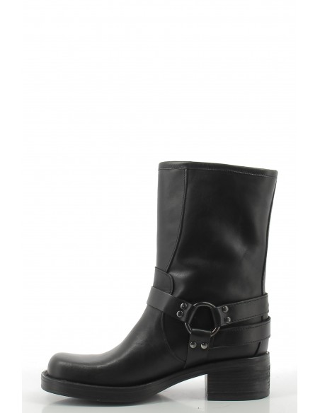 Bottines Femme Kharisma Texas Noir En Cuir