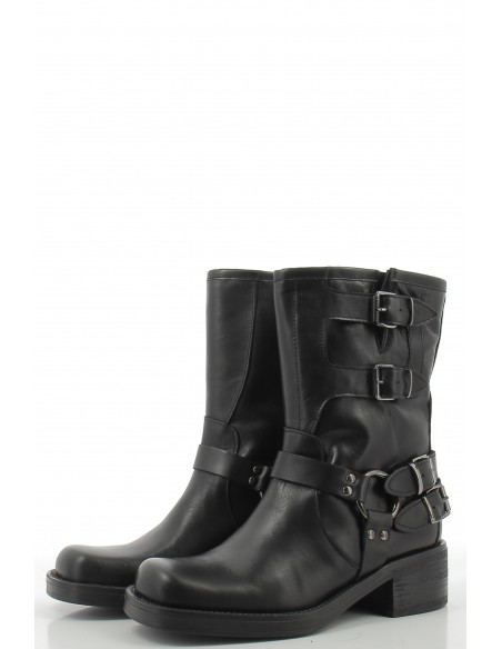 Bottines Femme Kharisma Texas Noir En Cuir