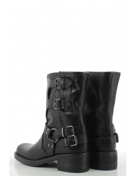 Bottines Femme Kharisma Texas Noir En Cuir