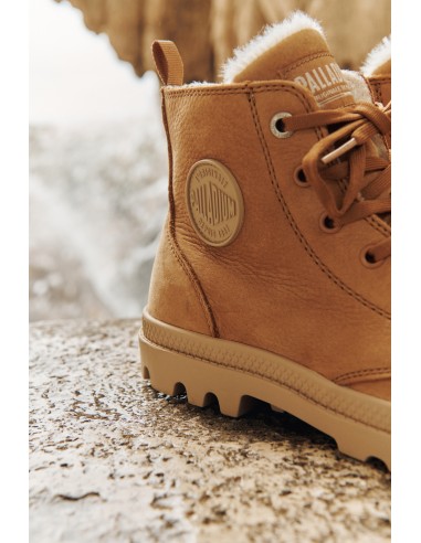 Baskets Fourées Femme Palladium Papa Hi Zip Nubuck Marron 95982-252-M