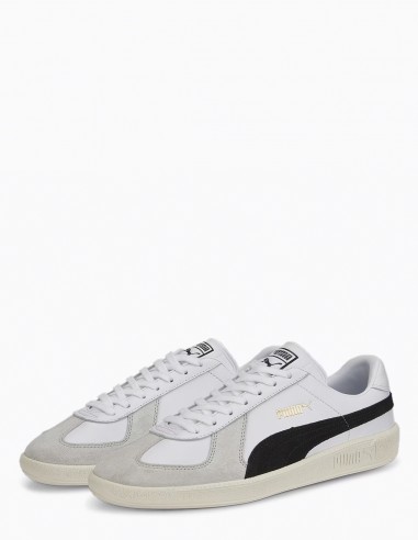 Baskets Mixte Puma Army Trainer Blanc/Gris/Noir En Cuir