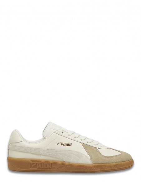 Baskets Homme Puma Army Trainer Blanc/Marron/Beige En Cuir