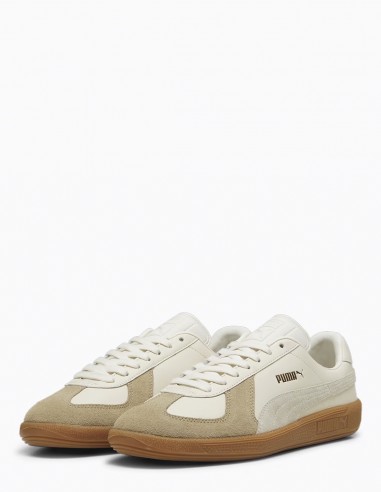 Baskets Homme Puma Army Trainer Blanc/Marron/Beige En Cuir