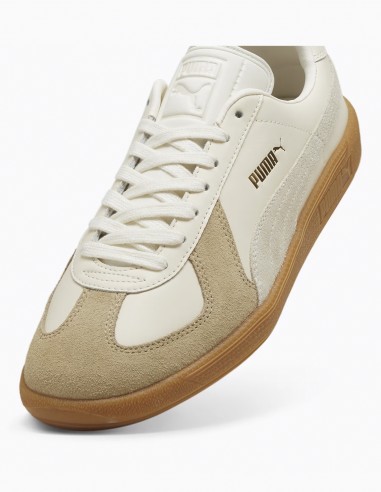 Baskets Homme Puma Army Trainer Blanc/Marron/Beige En Cuir
