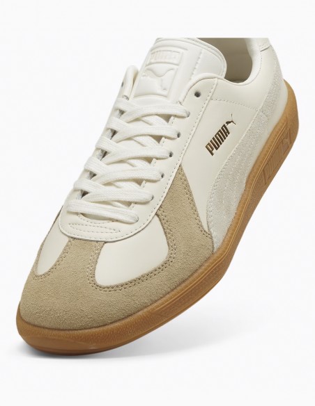 Baskets Homme Puma Army Trainer Blanc/Marron/Beige En Cuir